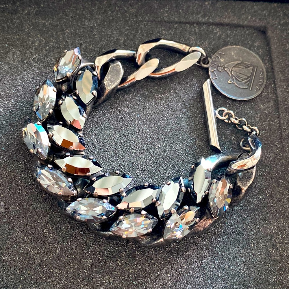 LANVIN Crystal Chain Bracelet
